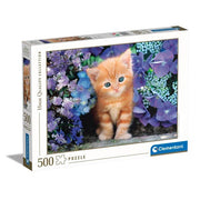Clementoni - Ginger Cat in Flowers (500-Piece Puzzle) - Limolin 