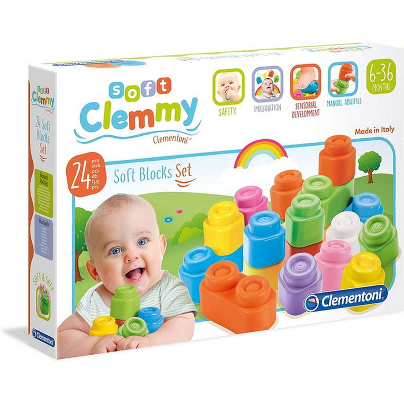 Clementoni - Soft Clemmy - Soft Block Set 24-Piece - Limolin 