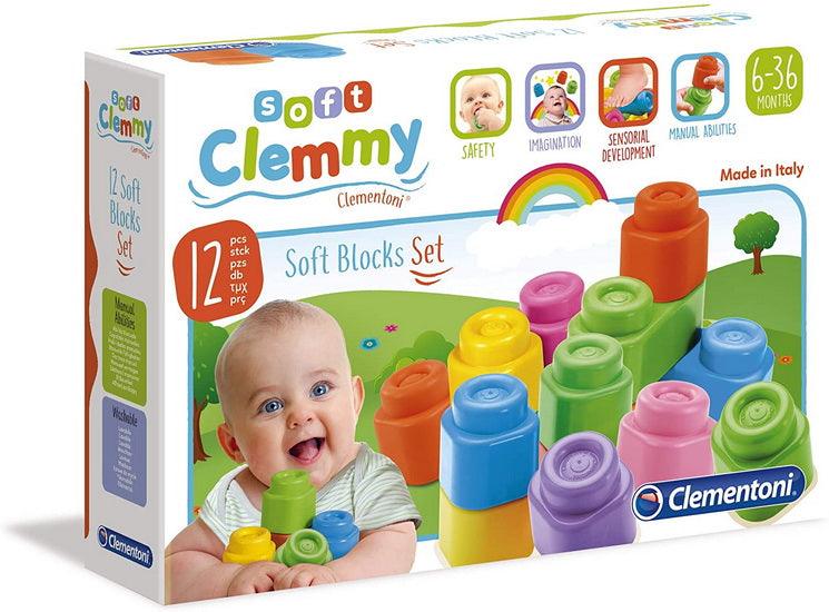 Clementoni - Soft Clemmy - Soft Blocks Set 12 Pcs - Limolin 