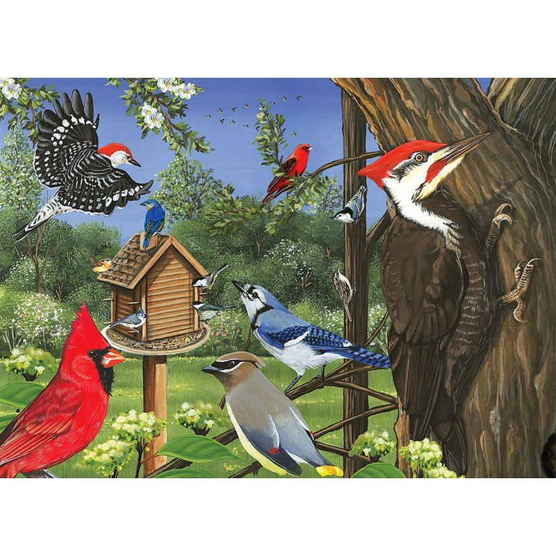 Cobble Hill - Around The Birdfeeder (35-Piece Puzzle Tray) - Limolin 