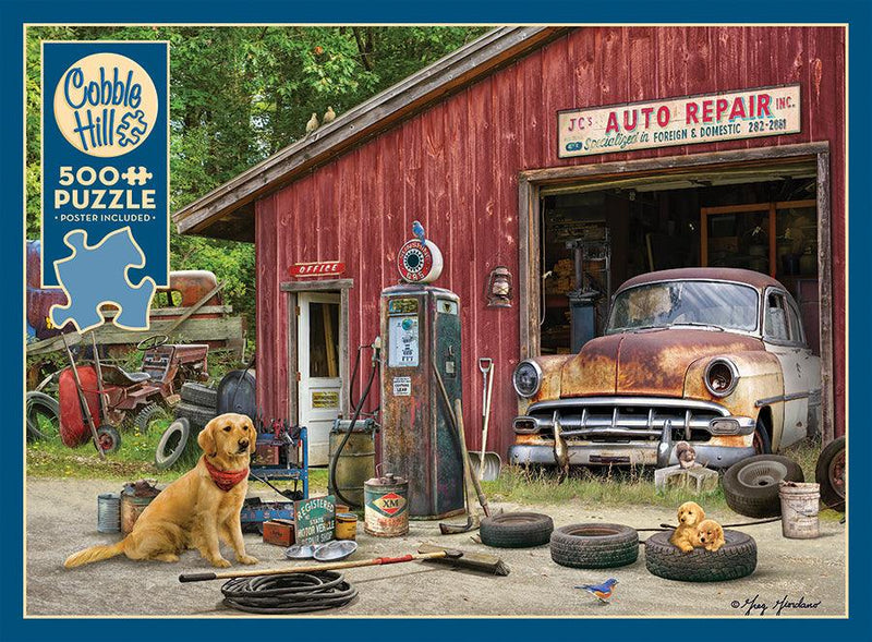 Cobble Hill - Auto Repair (500-Piece Puzzle) - Limolin 