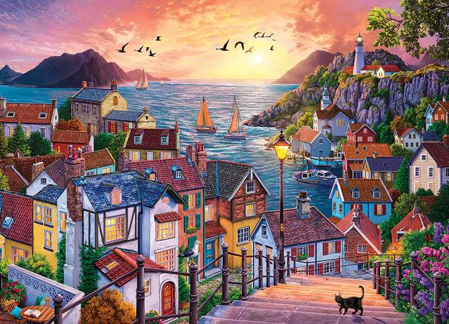 Cobble Hill - Coastal Town at Sunset - Limolin 