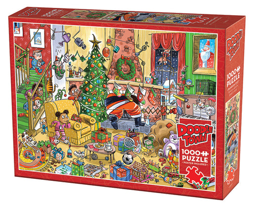 Cobble Hill - DoodleTown: Catching Santa (1000-Piece Puzzle) - Limolin 