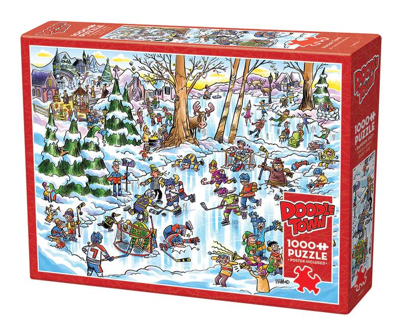 Cobble Hill - Doodletown - Hockey Town (1000-Piece Puzzle) (Old Version) - Limolin 