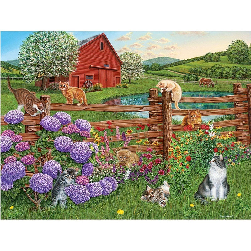 Cobble Hill - Farm Cats (275-Piece Puzzle) - Limolin 