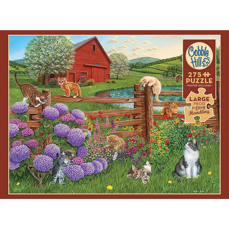 Cobble Hill - Farm Cats (275-Piece Puzzle) - Limolin 
