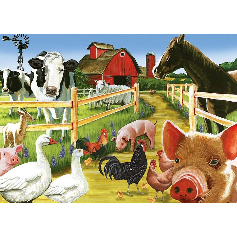 Cobble Hill - Farmyard Welcome (35-Piece Puzzle Tray) - Limolin 