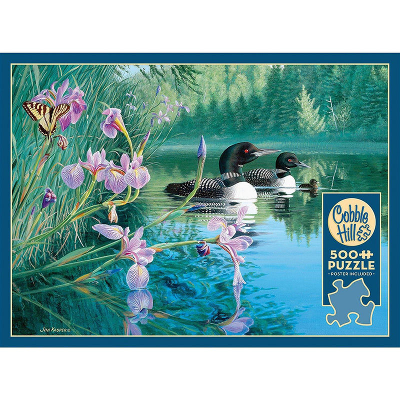 Cobble Hill - Iris Cove Loons (500-Piece Puzzle) - Limolin 