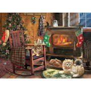 Cobble Hill - Kittens By The Stove (500-Piece Puzzle) - Limolin 
