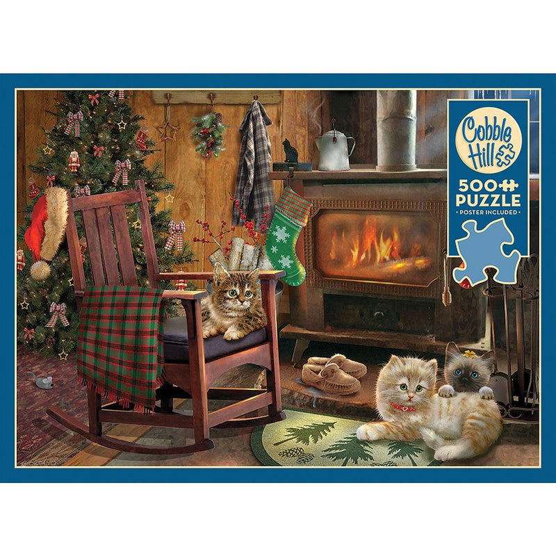 Cobble Hill - Kittens By The Stove (500-Piece Puzzle) - Limolin 