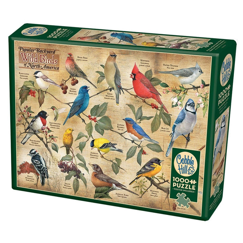 Cobble Hill - Popular Backyard Wild Birds of NA (1000-Piece Puzzle) - Limolin 
