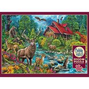 Cobble Hill - Red - Roofed Cabin (2000-Piece Puzzle) - Limolin 