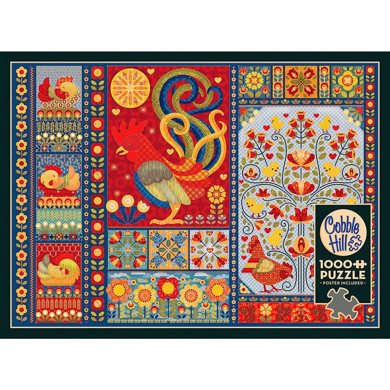 Cobble Hill - Scandi Chicken Quilt (1000-Piece Puzzle) - Limolin 