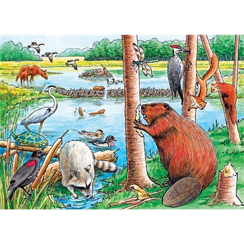 Cobble Hill - The Beaver Pond (35-Piece Puzzle Tray) - Limolin 