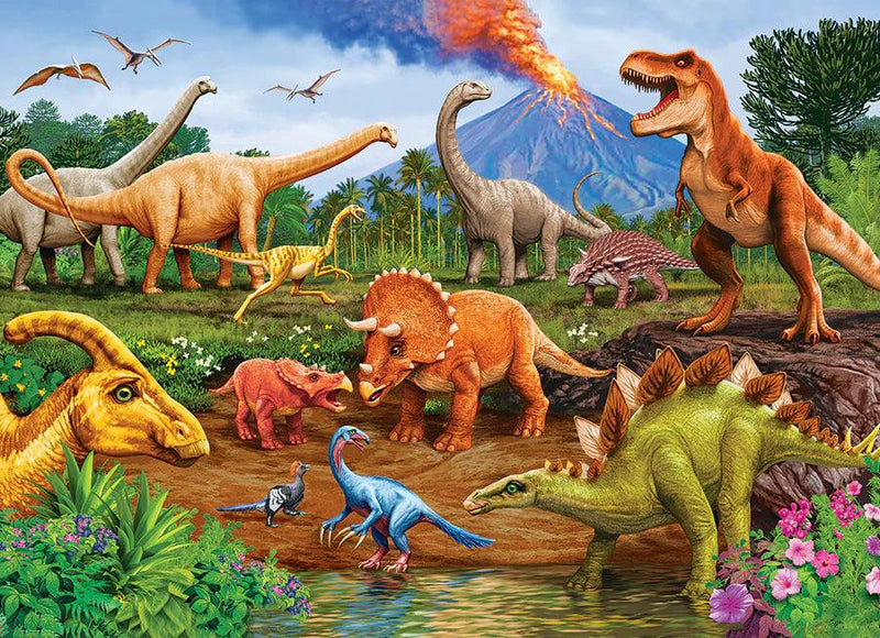 Cobble Hill - Triceratops & Friends (35-Piece Puzzle Tray) - Limolin 