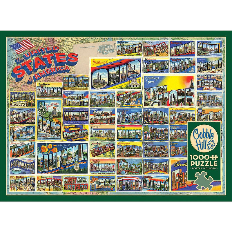 Cobble Hill - Vintage American Postcards (1000-Piece Puzzle) - Limolin 
