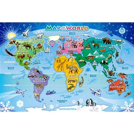 Cobble Hill - World Map (35-Piece Puzzle Tray) - Limolin 