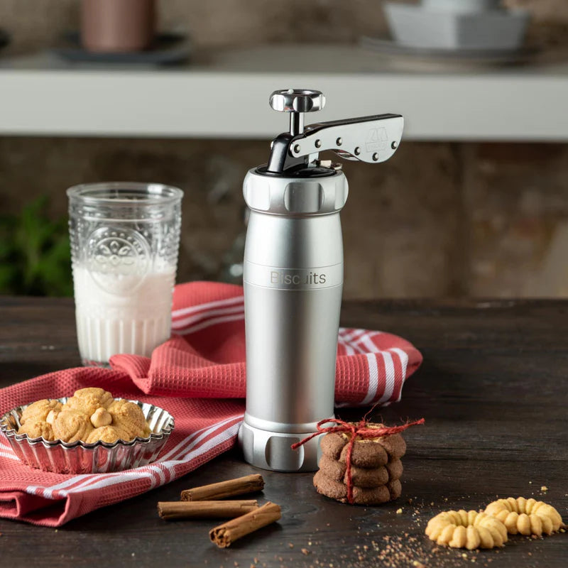 Marcato - Cookie Press Promo Set – Silver – Biscuit Maker with Accessories