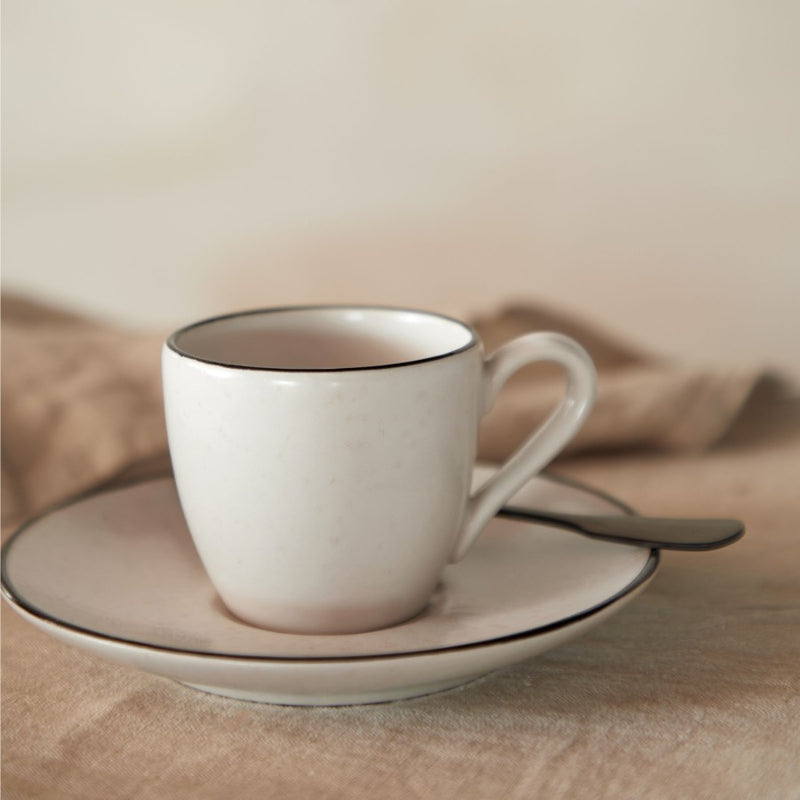 Costa Nova - Augusta Natural Coffee cup & saucer - Limolin 