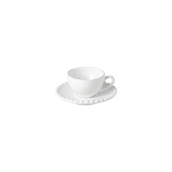 Costa Nova - Pearl White Espresso Cup And Saucer - Limolin 