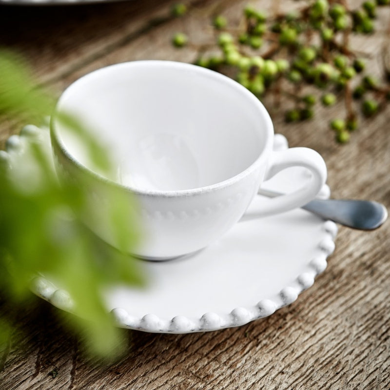 Costa Nova - Pearl White Espresso Cup And Saucer - Limolin 