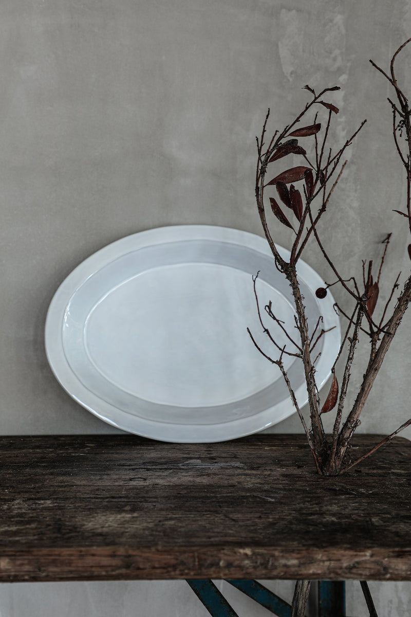 Costa Nova - Plano White Oval platter - Limolin 