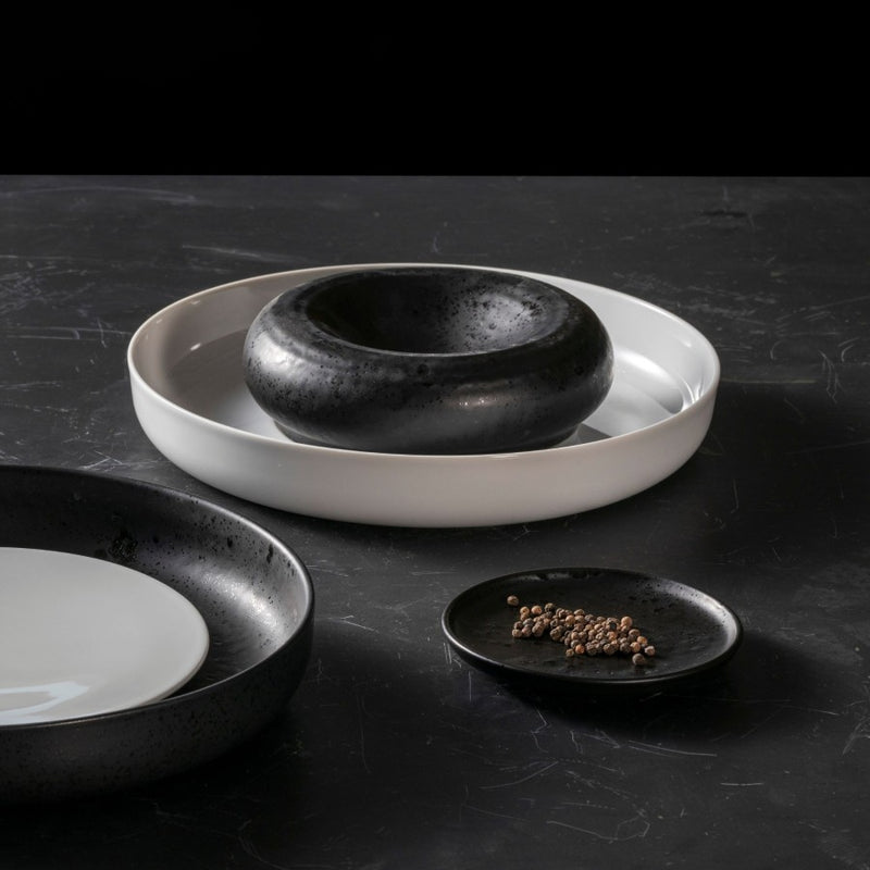 Costa Nova - Resonance White Porcelain Deep Round Plate - Limolin 