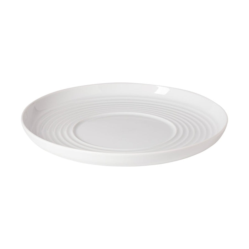 Costa Nova - Resonance White Porcelain Deep Round Ripple Plate - Limolin 