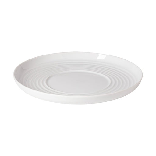 Costa Nova - Resonance White Porcelain Deep Round Ripple Plate - Limolin 