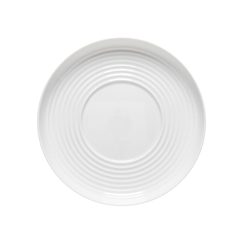 Costa Nova - Resonance White Porcelain Deep Round Ripple Plate - Limolin 