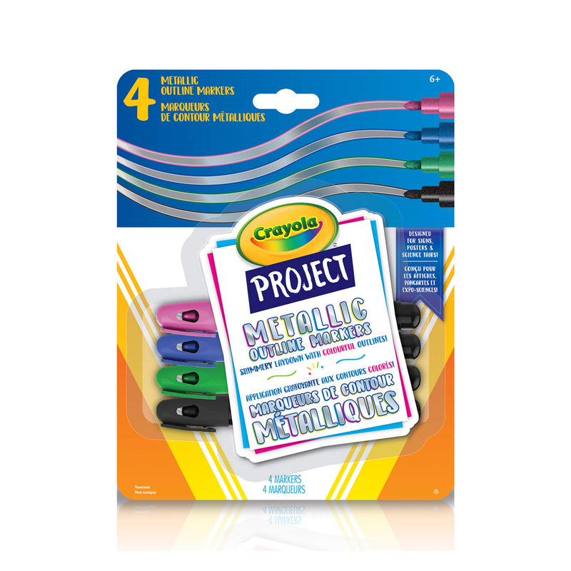 Crayola - Project Metallic Outline Markers, 4 Count - Limolin 