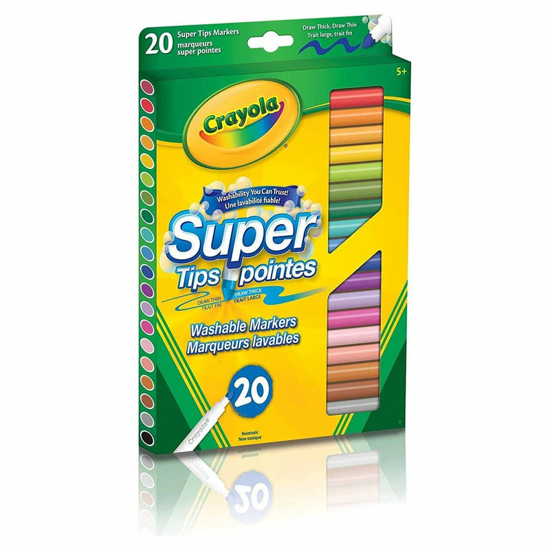 Crayola - Super Tips Washable Markers, 20 Count - Limolin 