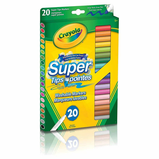 Crayola - Super Tips Washable Markers, 20 Count - Limolin 