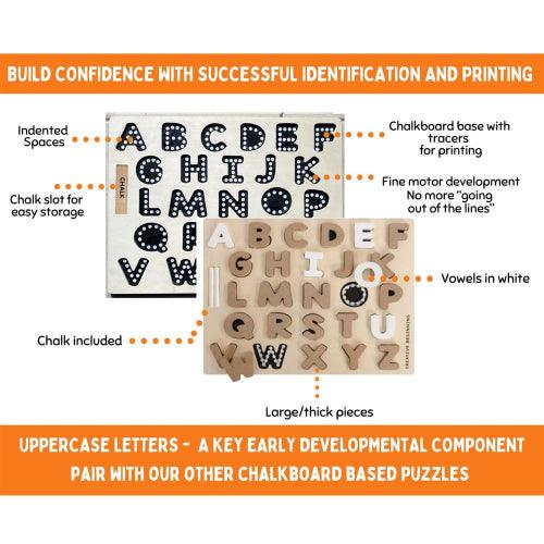 Creative Beginning - ALPHABET PUZZLE - CHALKBOARD BASE WITH TRACERS - Limolin 