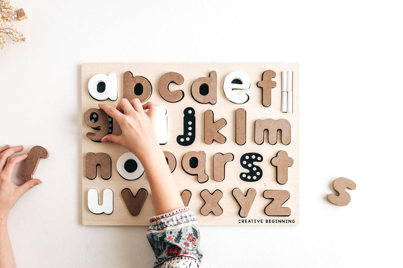 Creative Beginning - LOWERCASE ALPHABET - CHALKBOARD BASE WITH TRACERS - Limolin 