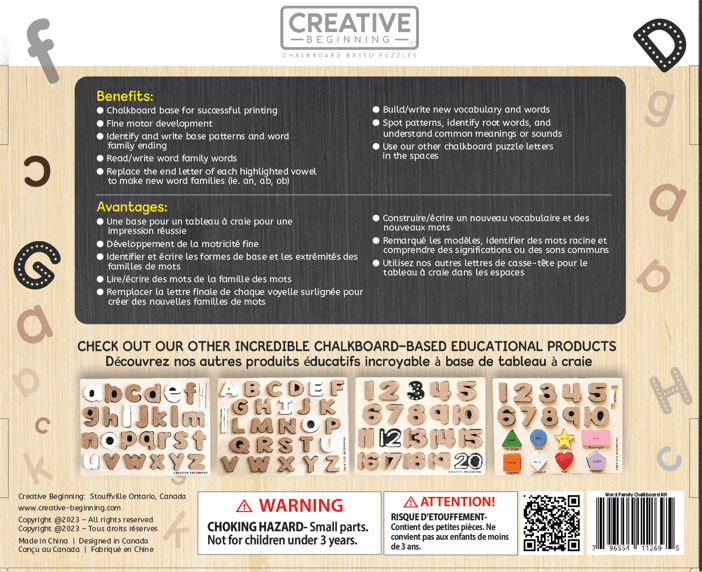Creative Beginning - Word Family Chalkboard Kit - Limolin 