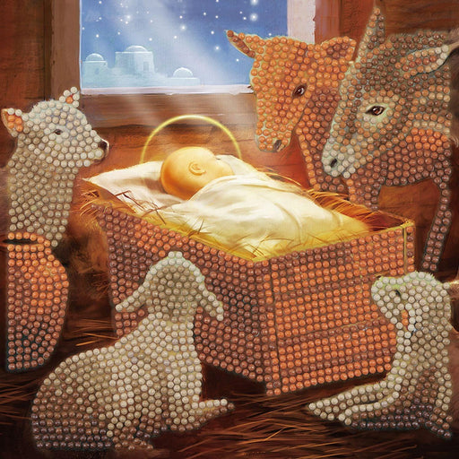 Crystal Art - CA Card - Babyin A Manger - Limolin 