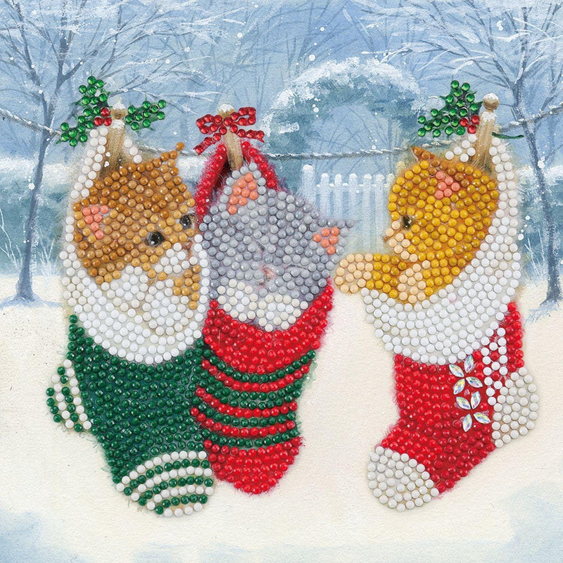 Crystal Art - CA Card - Christmas Kittens - Limolin 
