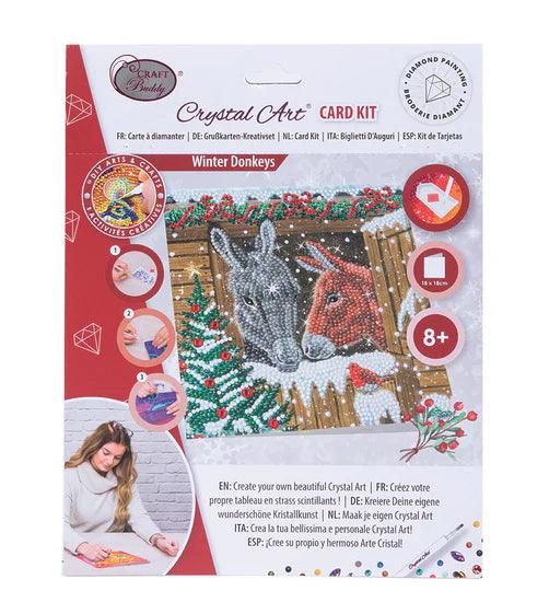 Crystal Art - CA Card Kit: Winter Donkeys - Limolin 