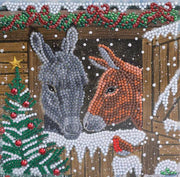 Crystal Art - CA Card Kit: Winter Donkeys - Limolin 