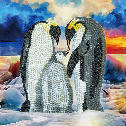 Crystal Art - CA Card - Penguin Family - Limolin 