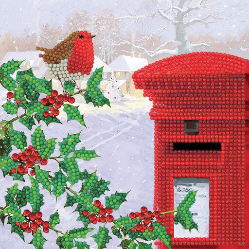 Crystal Art - CA Card - Robin and Postbox - Limolin 