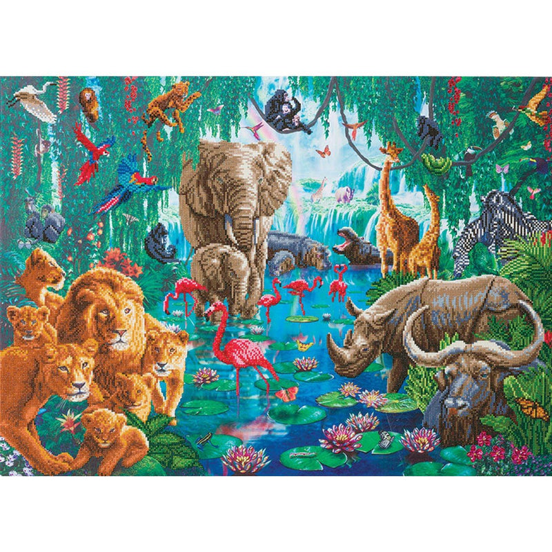 Crystal Art - CA Kit (XL size A) - Jungle Gathering - Limolin 