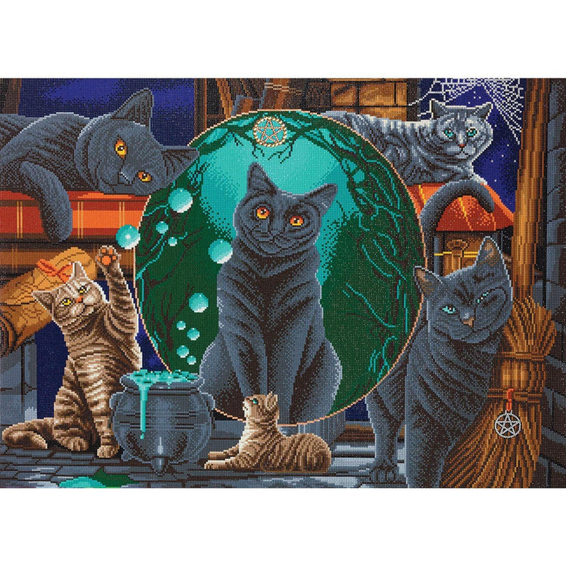 Crystal Art - CA Kit (XL size A) - Magical Cats - Limolin 