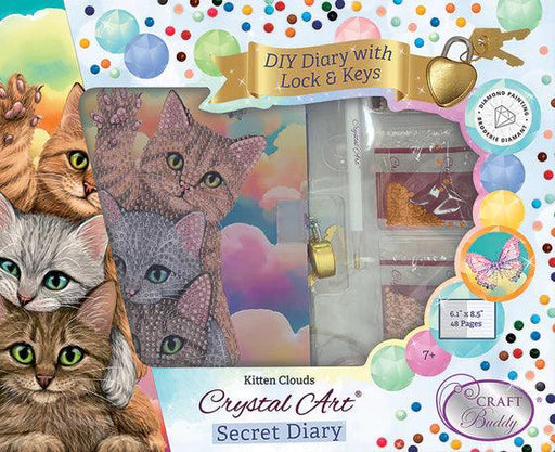 Crystal Art - CA Secret Diary Kit: Kitten Clouds - Limolin 
