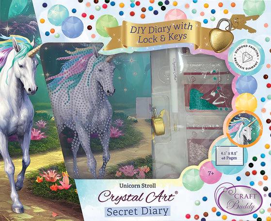 Crystal Art - CA Secret Diary Kit: Unicorn Stroll - Limolin 