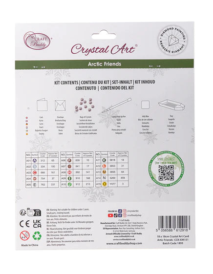 Crystal Art - Card Kit: Arctic Friends - Limolin 