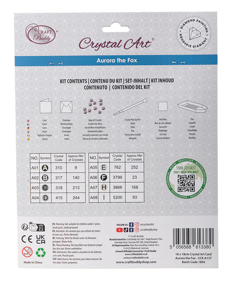Crystal Art - Card Kit: Aurora the Fox - Limolin 