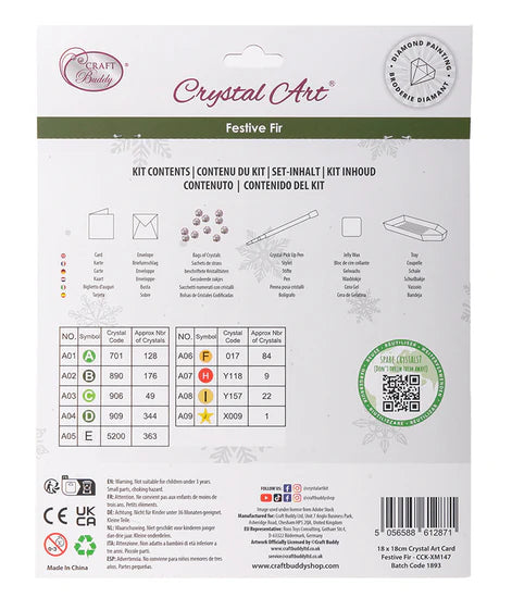 Crystal Art - Card Kit: Festive Fir - Limolin 