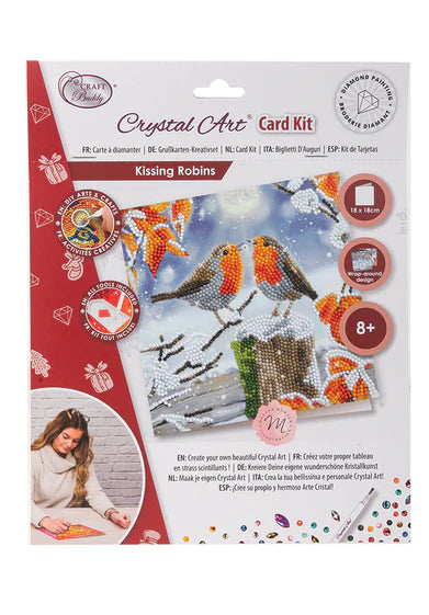 Crystal Art - Card Kit: Kissing Robins - Limolin 